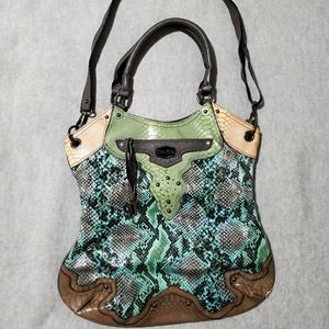 Miss Me Large Snakeskin Shoulder Purse